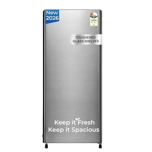 Haier 190 L 2 Star Direct Cool Single Door Refrigerator with Fast Ice Making, Easy Clean Back, Large Vegetable Box (HED-202TMSA-N, Moon Silv at ₹11,540