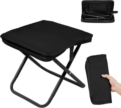 Folding Stool Portable Compact Travel Chair with Carrying Po at ₹399