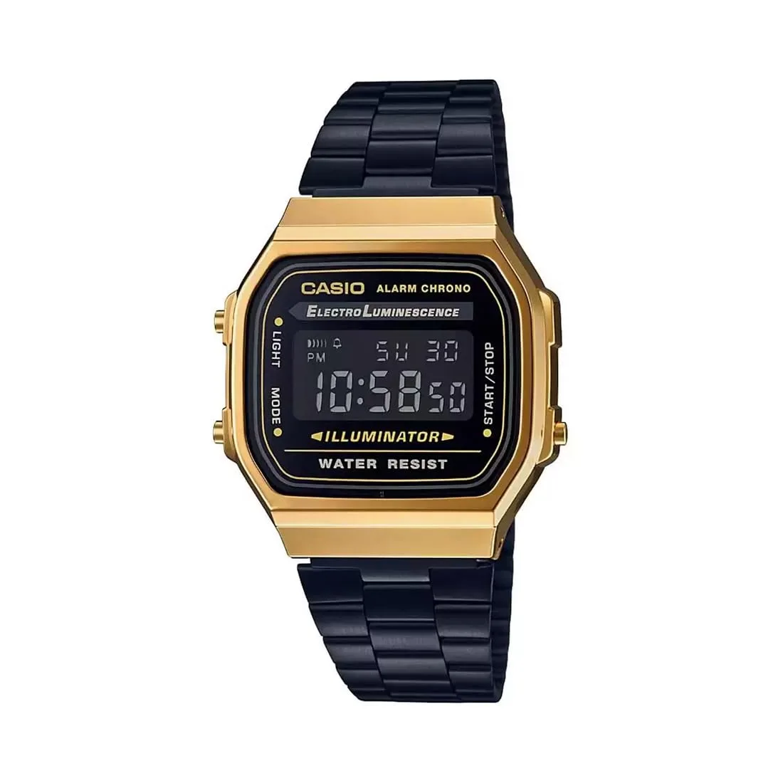 Casio Unisex Vintage A168WEGB-1BDF Black Digital Dial Stainless Steel Band Watch at ₹2,574