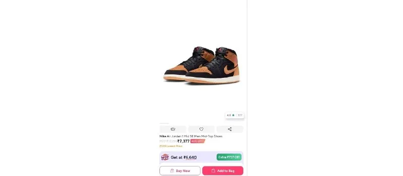 Nike Air Jordan 1 Mid SE Men Mid-Top Shoes at ₹7,377