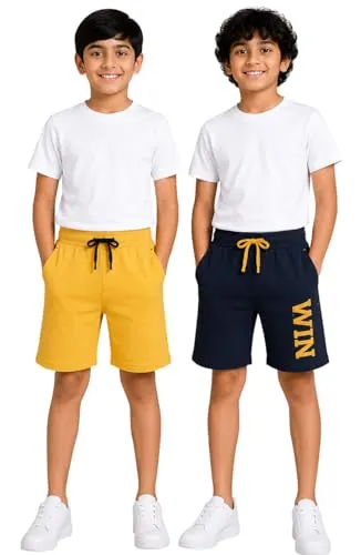 Cloth Theory Boys PO2 Cotton Shorts Pack of 2 | Soft & Breathable Casual Shorts | Elasticated Waist with Comfortable Fit | Everyday Playwear at ₹129