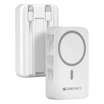 ZEBRONICS EnergiSafe 10R2 || 10000mAh MagSafe Wireless Power Bank at ₹1,199