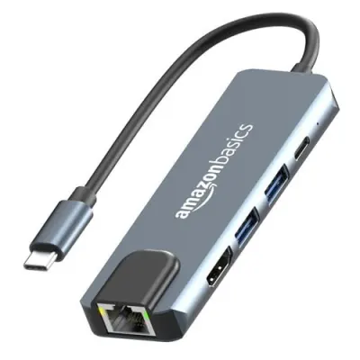 Amazon Basics 5-in-1 Hub Multiport Adapter, USB Type-C with at ₹559