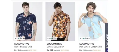 Men's Casual Shirts from ₹124