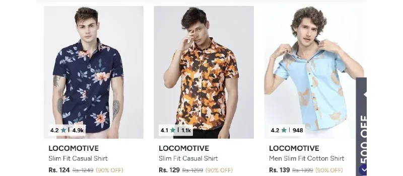 Men's Casual Shirts from ₹124