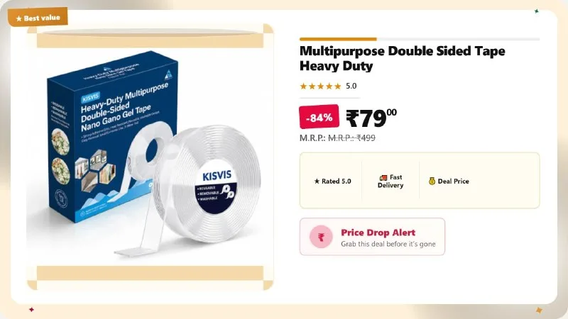 Multipurpose Double Sided Tape Heavy Duty at ₹79