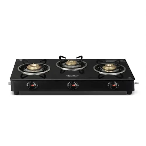Prestige Iris 3 Burner Gas Stove | Toughened Glass Top | Tri at ₹3,399