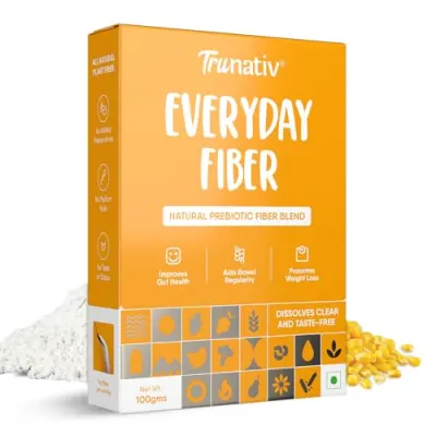 Trunativ Everyday Fiber Supplement Powder | Instant Acidity Relief & Bloating Relief | Prebiotic Fibre Supplement | Psyllium Husk Replacer & at ₹99