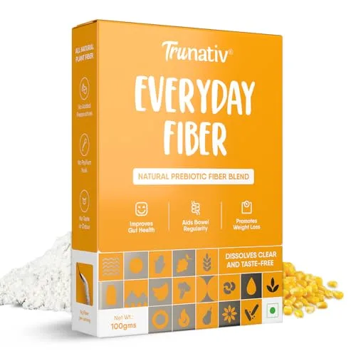 Trunativ Everyday Fiber Supplement Powder | Instant Acidity Relief & Bloating Relief | Prebiotic Fibre Supplement | Psyllium Husk Replacer & at ₹99