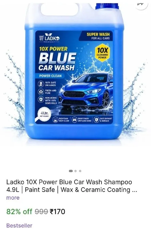 Car Wash Shampoo 4.9L at ₹170