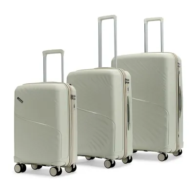 Meridian Set of 3 Trolley Bags Cabin + Medium + Large Polypropylene Hard Suitcases at ₹3,699