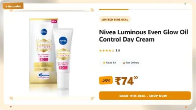 Nivea Luminous Even Glow Oil Control Day Cream at ₹74