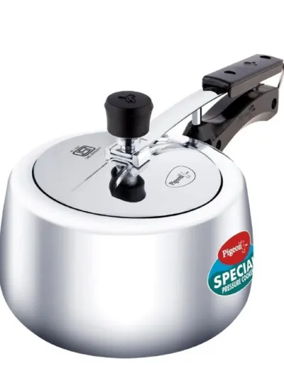 Pigeon by Stove Kraft 3 Litre Special Plus Aluminium Inner Lid Induction Base Pressure Cooker (Silver) BIS Certified at ₹879
