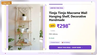 Macrame Wall Hanging Shelf at ₹298