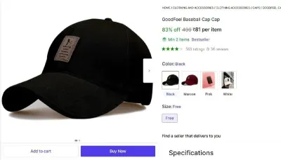 GoodFeel Baseball Cap Cap at ₹81