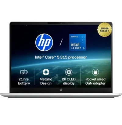 HP Omnibook 3 Next Gen AI PC, 2K OLED Intel Core 5 Series 3 315 - (12 GB/512 GB SSD/Windows 11 Home) at ₹63,640