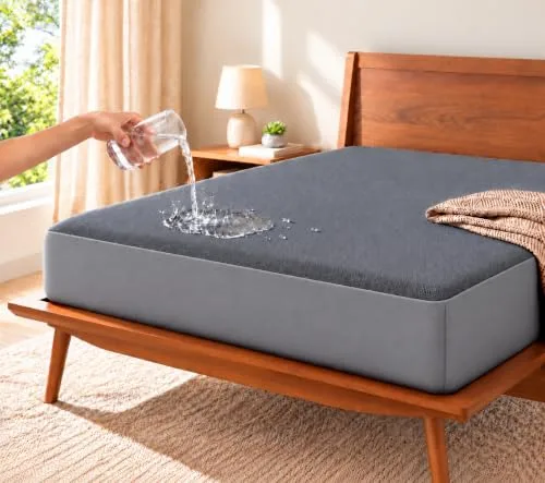Trance 100% Waterproof Premium Cotton Feel Mattress Protecto at ₹618