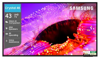 Samsung 43 inch (108cm) Crystal UHD 4K Vision AI 2026 Smart TV | 30W Speakers | 4K Upscaling | HDR10+ at ₹26,590