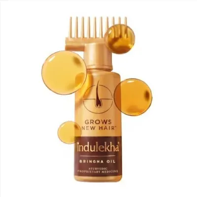 Indulekha Ayurvedic Hair Growth Oil with Bringha, Rosemary, Amla | Clinically Proven to reduce Hair Fall and Grows New Hair | 100% Ayurvedic at ₹500