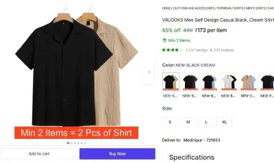 Men Self Design Casual Shirt at ₹173