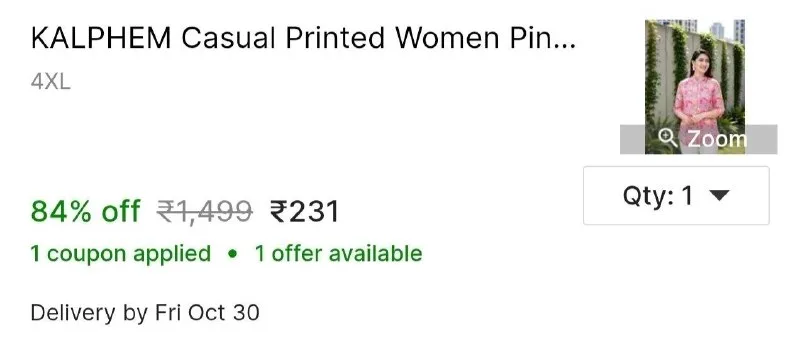 KALPHEM Casual Printed Women Pink Top at ₹231