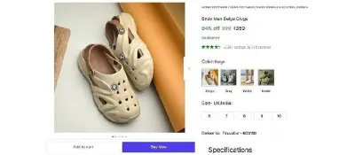 Men's Beige Clogs at ₹359