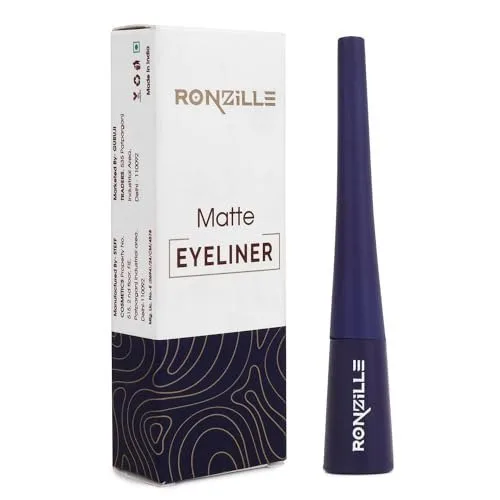 Ronzille Absolute Shine Liquid Matte Eyeliner,Long Lasting, Smudge Proof, Waterproof Liner, Eye Makeup 5 ml (Blue) at ₹99