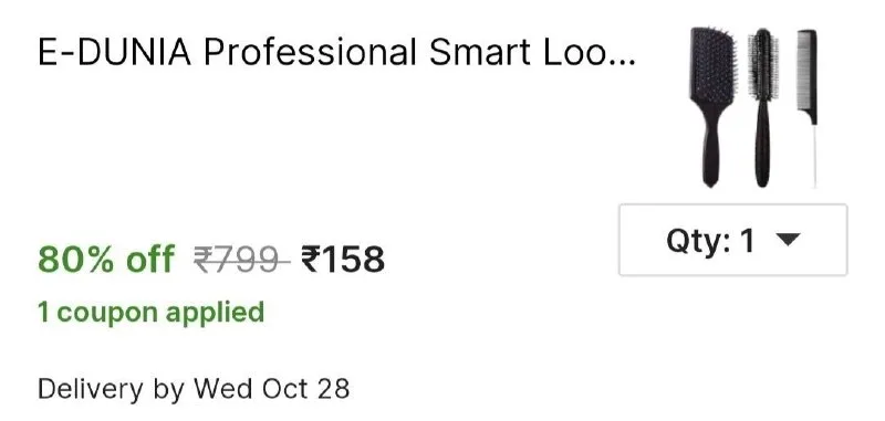 Pack of 3 Hair Comb at ₹158