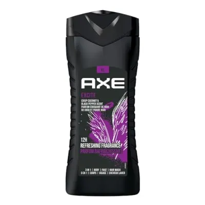Axe Excite 3 In 1 Body, Face & Hair Wash For Men, Long-Lasting Refreshing Crisp Coconut & Black Pepper Fragrance For Upto 12Hrs, Natural Ori at ₹161