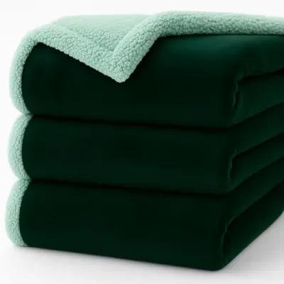 BSB HOME Ultra-Soft Flannel Sherpa Blanket for Double Bed at ₹1,799