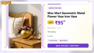 Metal Flower Vase Iron Vase at ₹95