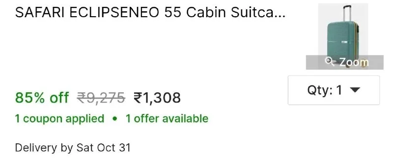 SAFARI ECLIPSENEO 55 Cabin Suitcase 8 Wheels - 22 inch at ₹1,308