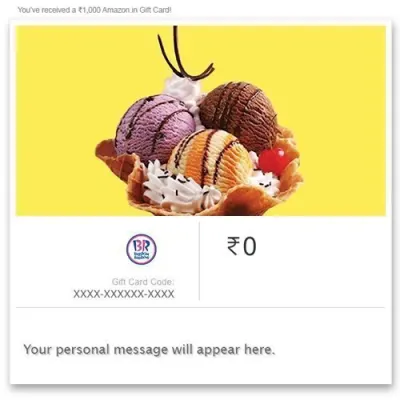 Baskin Robbins | Flat 16% Discount | E-Gift Card | Instant Delivery | Redeemable Online | 6 Months Validity at ₹84