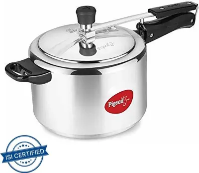 Pigeon Inox Stainless Steel Pressure Cooker 3L Induction Bottom 3 L Inner Lid Induction Bottom Pressure Cooker at ₹999