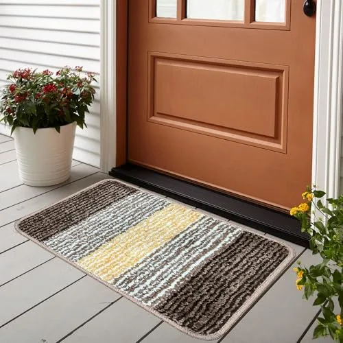 BSB HOME Microfiber Striped Bath Mat 35 x 50 cm, Soft Super Absorbent Anti-Skid Non-Slip Doormat for Bathroom, Shower & Washroom, Quick Dryi at ₹117