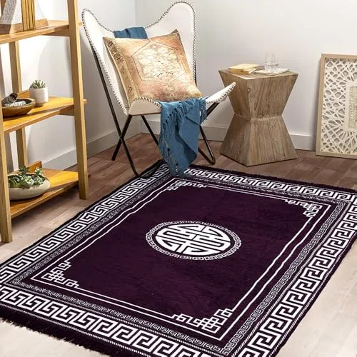 BSB HOME Designer Superfine Chenille Carpet | 500 GSM Velvet Carpet/Area Rug/Durries with Fine Gold Yarn for Living Room, Bedroom, Runner| 1 at ₹342