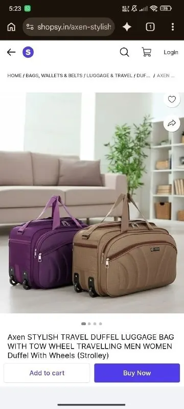 Wheel Duffel Bags Loot at ₹405