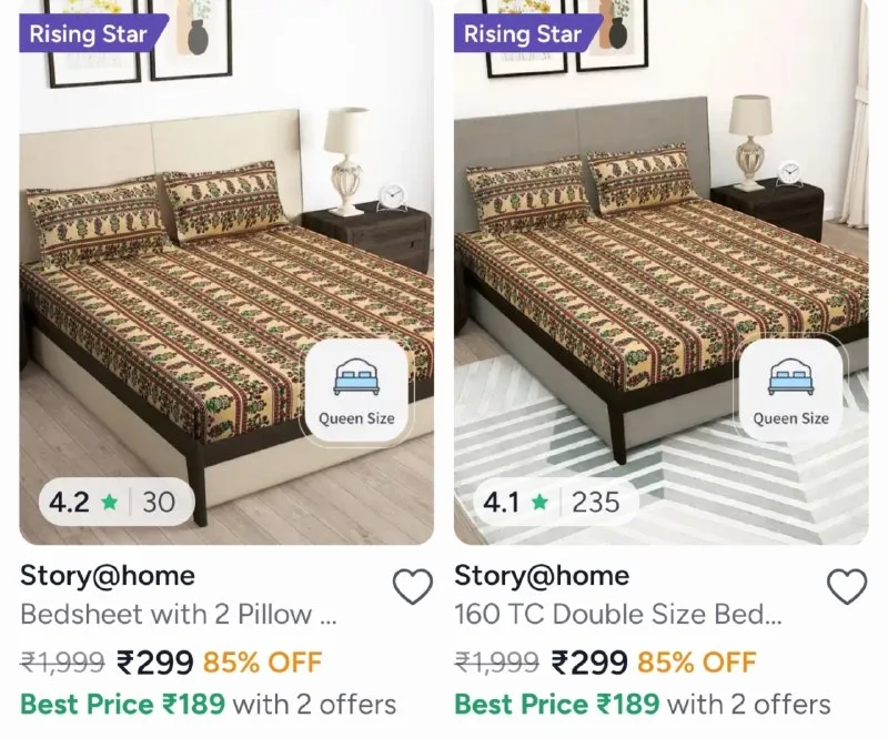 Double Size Bedsheet - 299₹