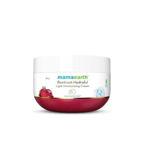 Mamaearth Beetroot Hydraful Light Moisturizing Cream with Beetroot & Hyaluronic Acid for Hydrated Pink Glow - 50 g | 24 Hrs Long-lasting Moi at ₹98