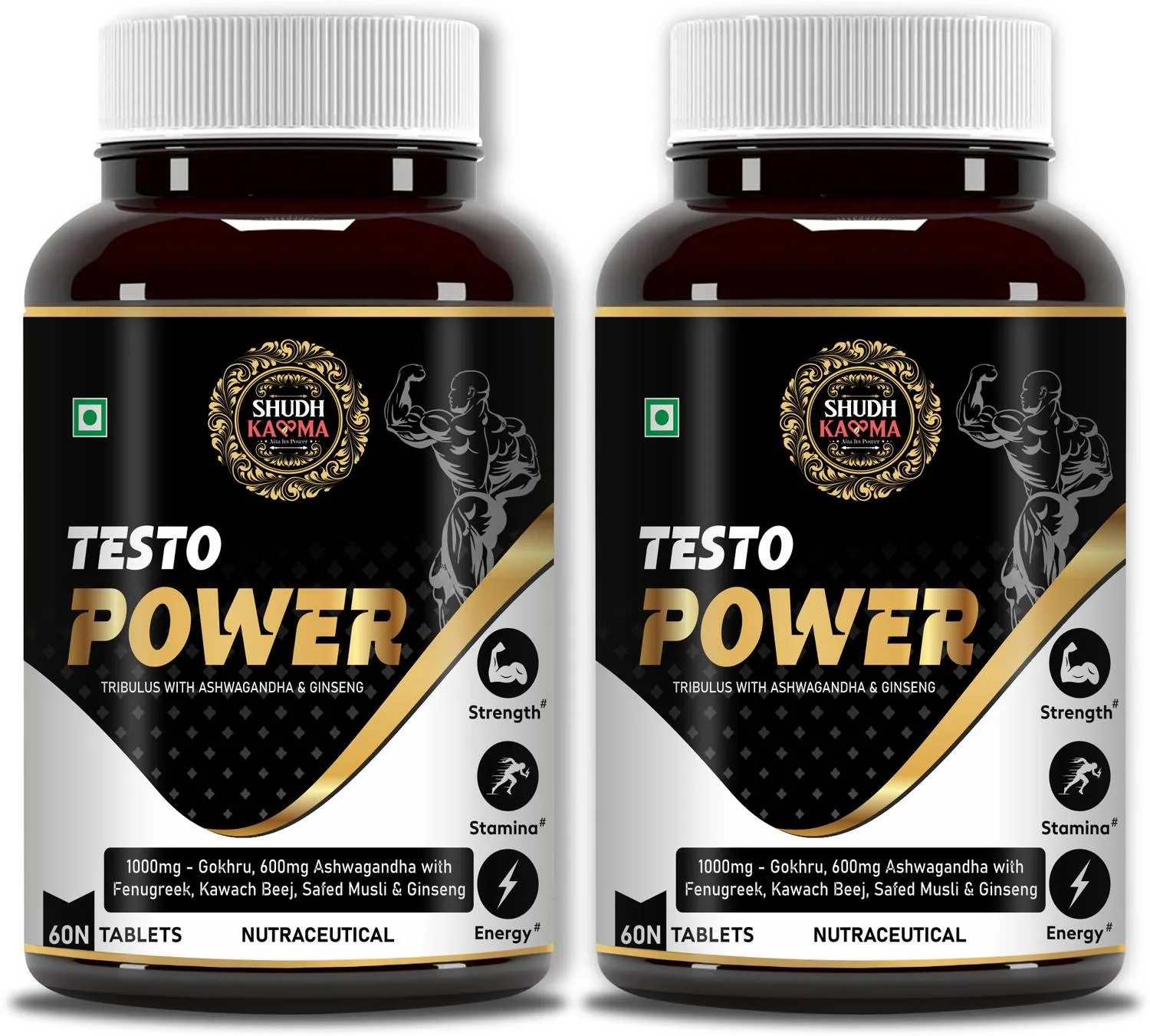 Shudh Kaama Testo Power Testosterone Booster for Men (2 x 60 Tablets) at ₹787