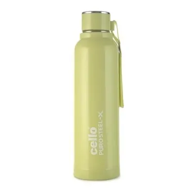 Cello Puro Steel-X Benz 900 PU Insulated Water Bottle 650 ml Green | BPA Free, Leakproof, ISI Certified |Hot & Cold Bottle for Gym, Office,  at ₹286