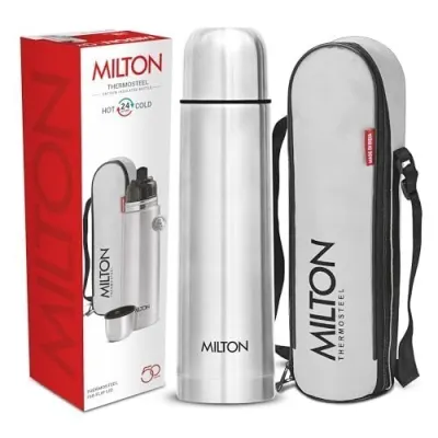 Milton Flip Lid 750 Thermosteel 750 ml Water Bottle, 24 Hr Hot and Cold I Leak Proof Lid with Jacket, ISI Certified I Vacuum Insulated I for at ₹674