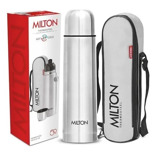 Milton Flip Lid 750 Thermosteel 750 ml Water Bottle, 24 Hr Hot and Cold I Leak Proof Lid with Jacket, ISI Certified I Vacuum Insulated I for at ₹674