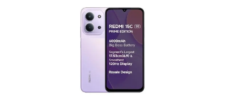Redmi 15C Prime Edition (Dusk Purple, 4GB + 128GB) (5g) at ₹15,999