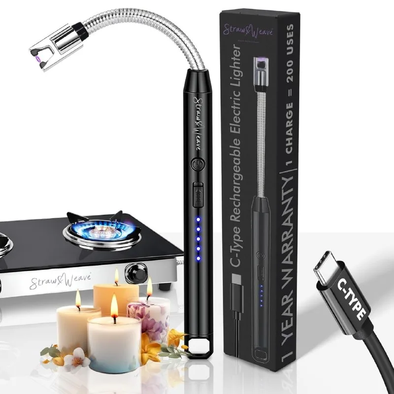 STRAW&WEAVE Rechargeable Electric Gas Lighter for Kitchen, Lighter for Gas Stove, Candles, Pooja, 1 Year Warranty at ₹250