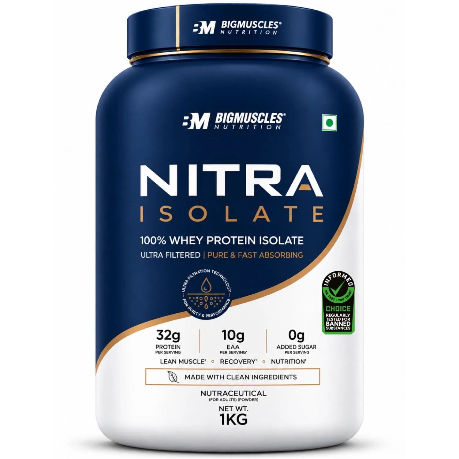 Bigmuscles Nutrition Nitra Isolate (Rich Chocolate, 1Kg) at 1,699 + Coupon at ₹1,699