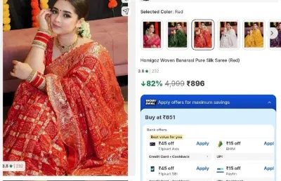 Banarasi Pure Silk Saree (Red) at ₹896