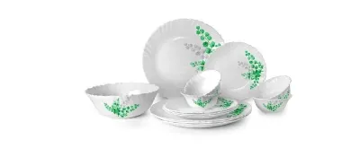 CELLO Imperial Series Aqua Leaves Design Dinner Set of 13 Pieces for Family of 4 at ₹812