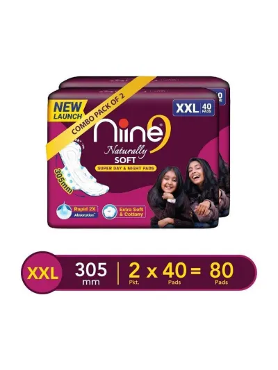 Niine Premium Sanitary Pads (Pack of 80) @ Under at ₹362