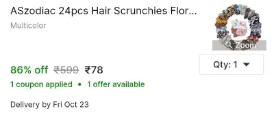 ASzodiac 24pcs Hair Scrunchies Floral Printed Hair Accessories Set for Women or Girl Scrunchies at ₹78
